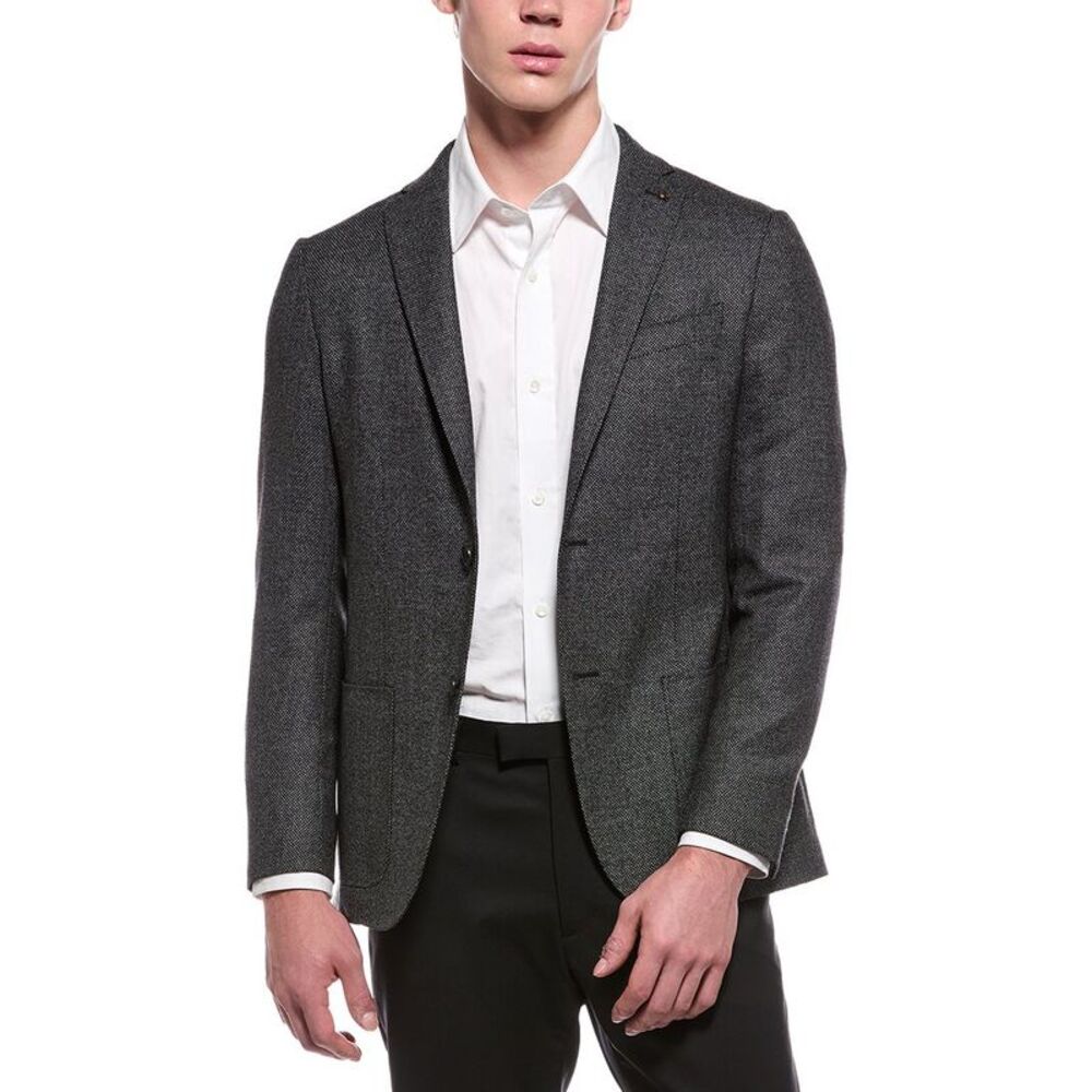 Corneliani Mens  Cc Collection Hopsack Blazer, Grey